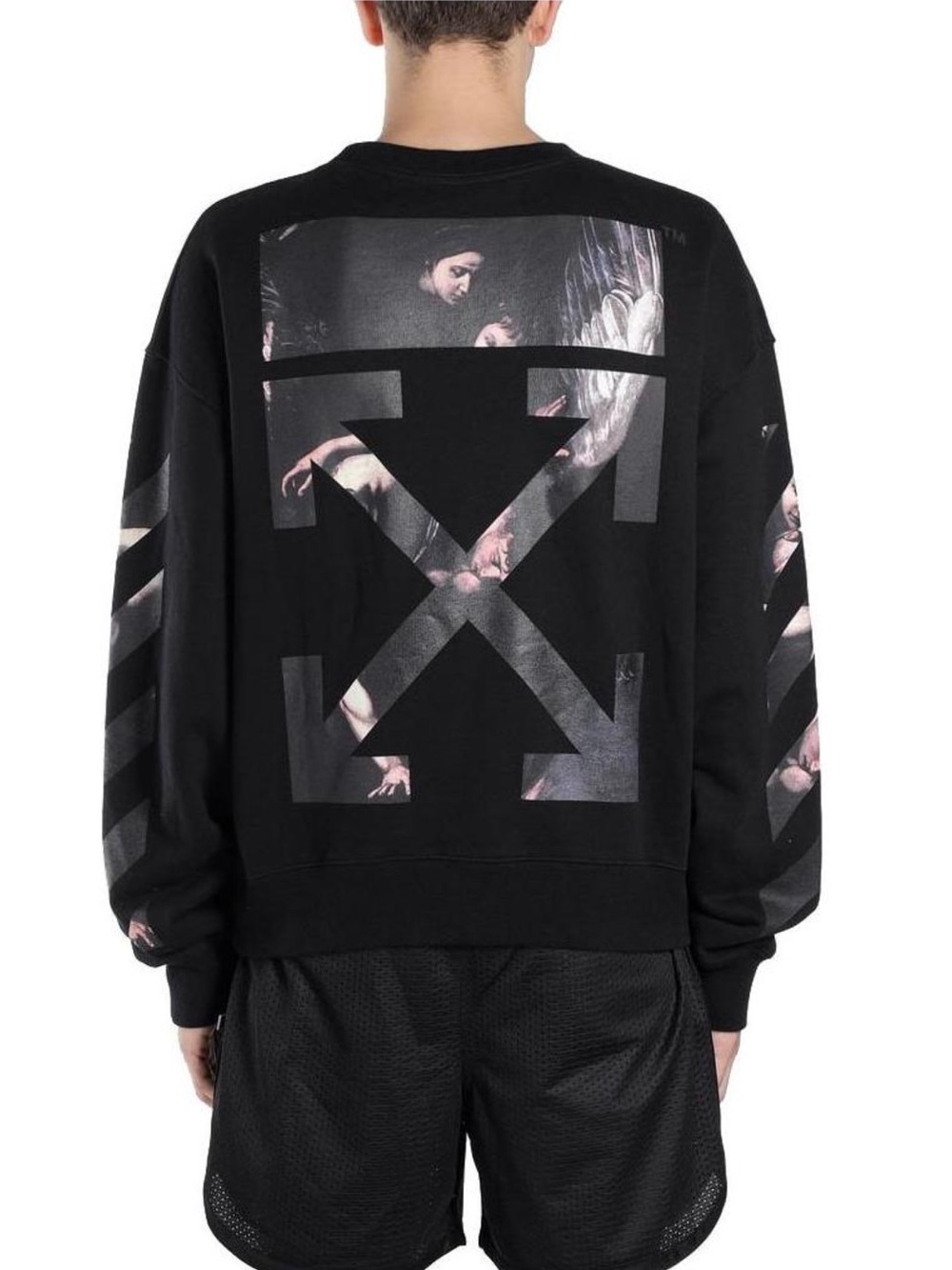 Off-White Caravaggio Arrows Black Crewneck Sweatshirt Size Medium - Picture 2 of 10